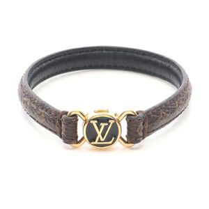 Louis Vuitton Monogram Bracelet Leather Gold PVC